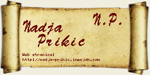 Nadja Prikić vizit kartica